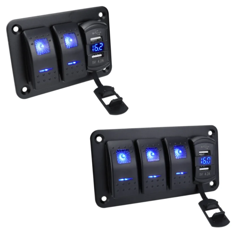 

ISURE MARINE 4.2A With Dual USB Panel Switch 12V Boat Type Pre Wired Waterproof Switch