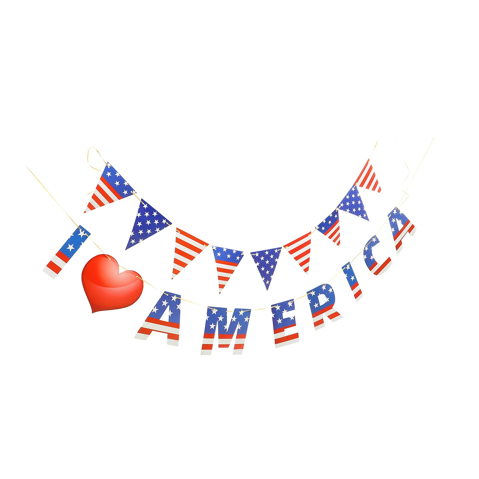 

1 set 1 Set Independence Day Bunting Usa Party Decoration Triangle Flags For Outdoor Indoor 4Th Of July Banner American Garland