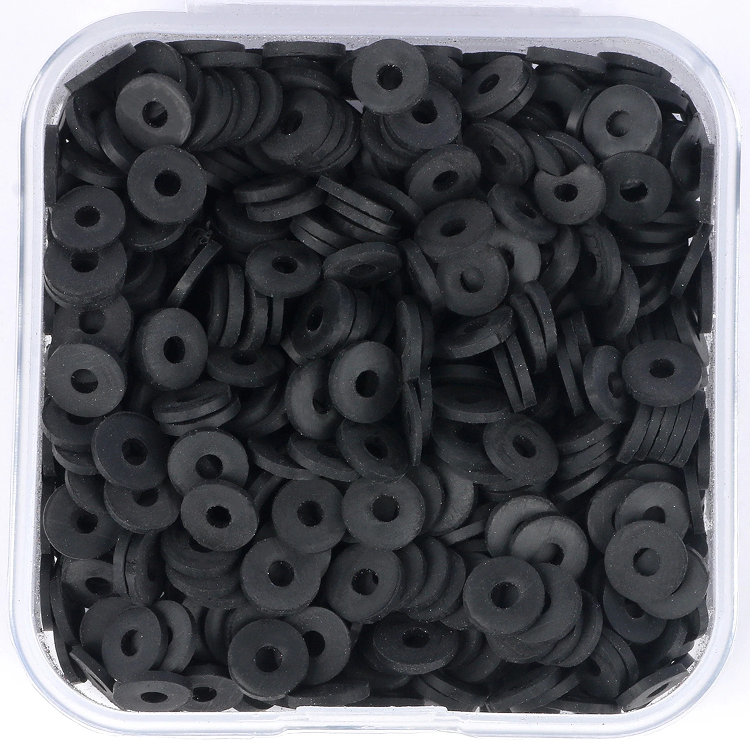 Black White 500pcs/Box 6mm Flat Round Polymer Clay Beads Box Set Chip Disk Loose Spacer Beads For Diy Jewelry Making Bracelets