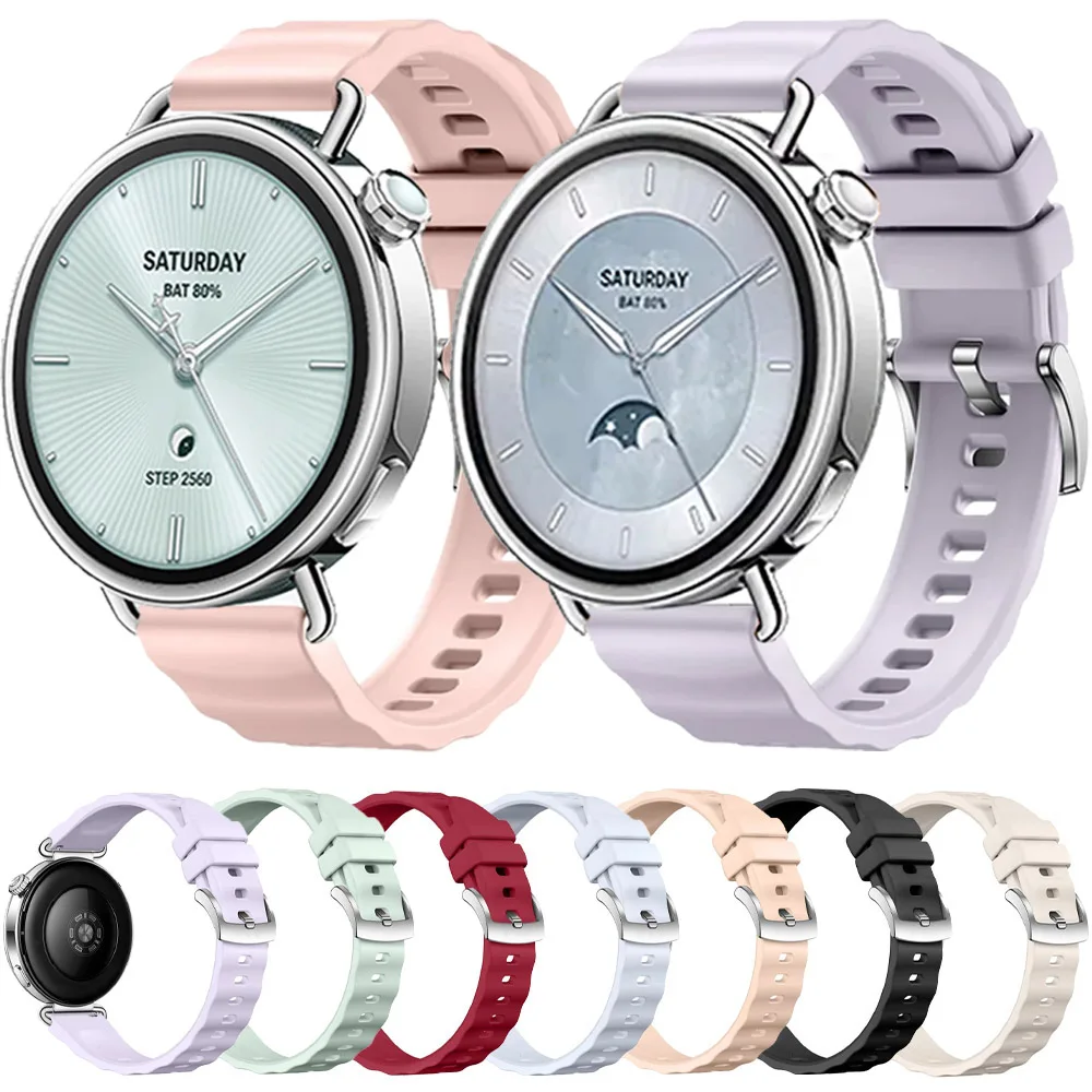 18mm Silicone Strap for Huawei Watch GT6 5 4 41mm/Xiaomi Watch S4 41mm Sport Bracelet for Garmin Venu 4 41mm/OPPO Watch X3 Mini