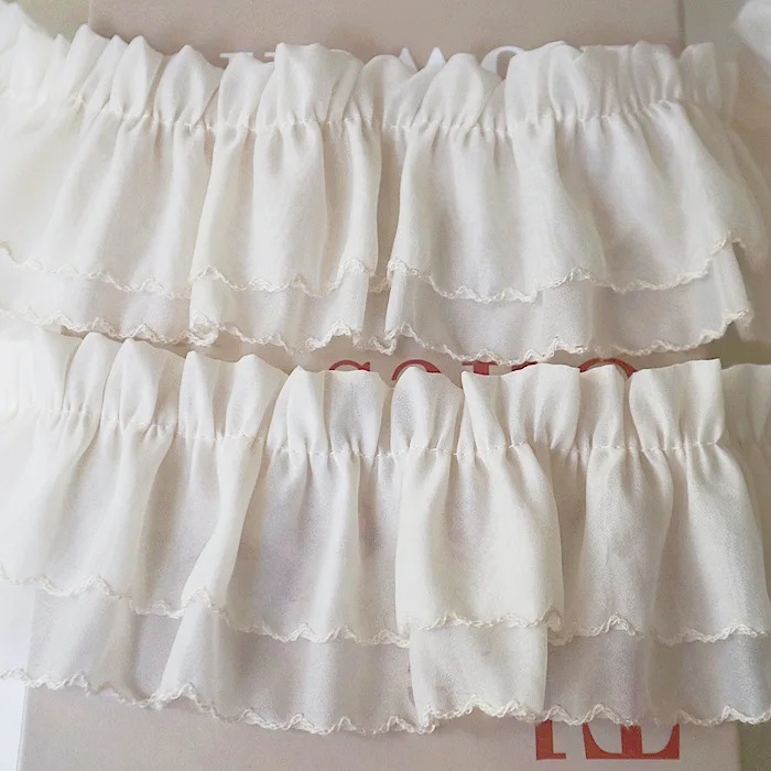 2 Yards 7.5cm wide Ivory Ruffles Lace Trim Dress Skirt Decoration Lace Accessories Lace Ribbon