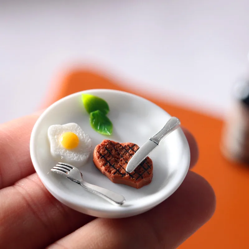 1:6 BJD Diner bij kaarslicht Mini Rode Wijn Steak Maaltijd Westerse stijl Voedsel Miniatuur Poppenhuis Artikelen Keuken Poppenhuis Accessoires