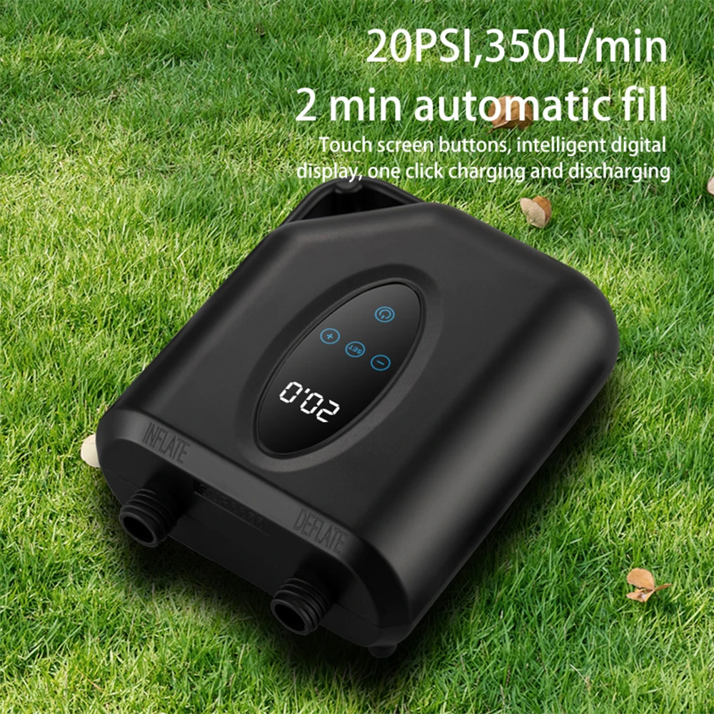 20PSI High Pressure Smart SUP Air Pump Rechargeable Battery-Powered Intelligent Dual Stage Inflation & Deflation Auto-Off