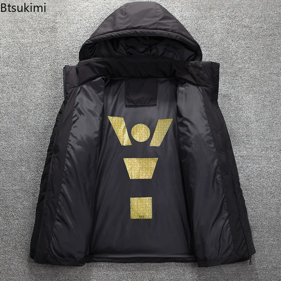 Winter Thickened Men's Down Cotton Jackets Outdoor Climbing Hunting Hooded Warm Cotton-padded Coat Man Lightweight Casual Parkas