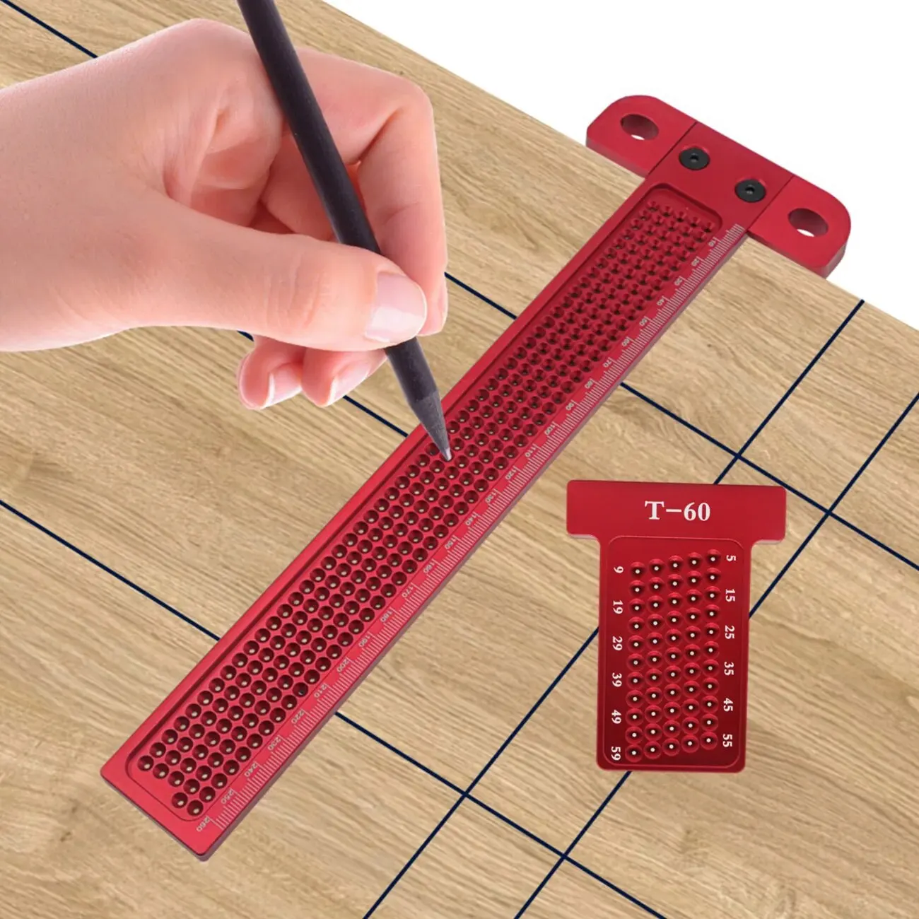 ไม้ Scribe 60-260 มม.T-type ไม้บรรทัด Scribing ไม้บรรทัดอลูมิเนียมวาดเส้นเครื่องหมายวัด DIY เครื่องมือวัด