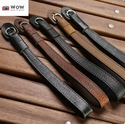핸드메이드 진짜 가죽 카메라 손목 스트랩, 후지필름 XT4 X100F 라이카 Q2 캐논 니콘 소니 루믹스 파나소닉용