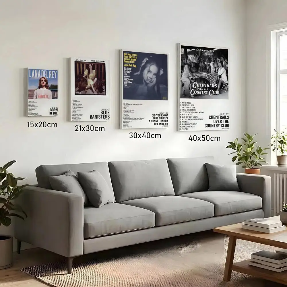 L-Lana del rey Album Cover Singer Painting Calligraphy HD Canvas Print Poster Wall Art | Optional Frame | Modern Hallway Decor