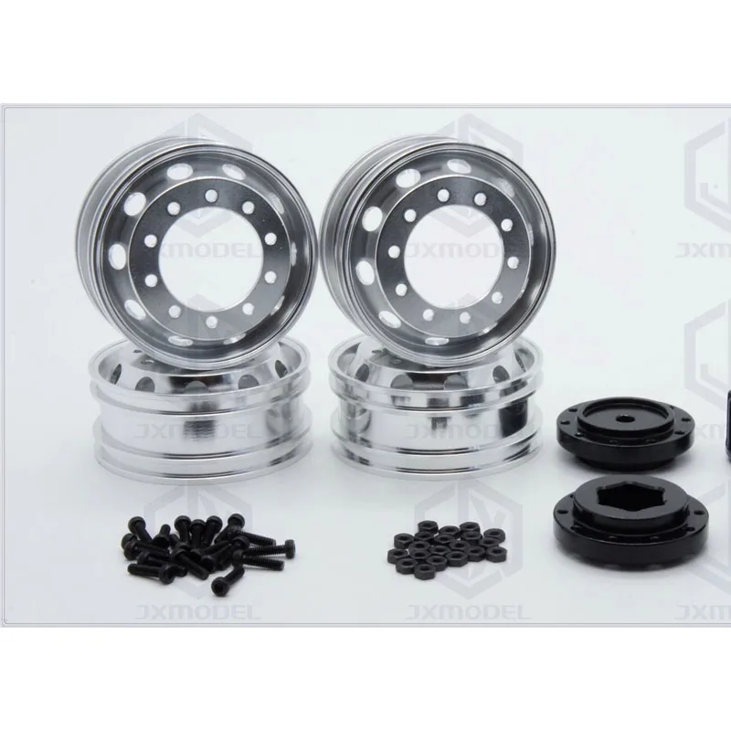 

JXmodel for Tamiya 1/14 Truck Head Mud Truck Metal Narrow Rim with 10 Small Round Holes Aluminum Alloy Wheel Rim