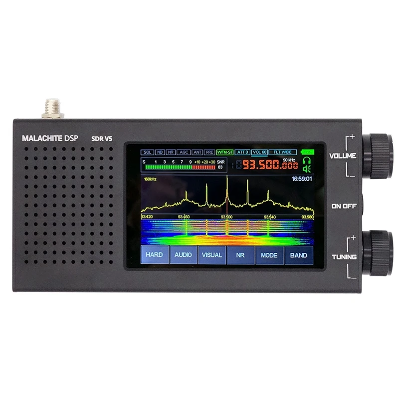 1Set Malachite DSP SDR 1.10D Radio Receiver V5 Metal Case AM CW SSB NFM WFM With Firmware Board