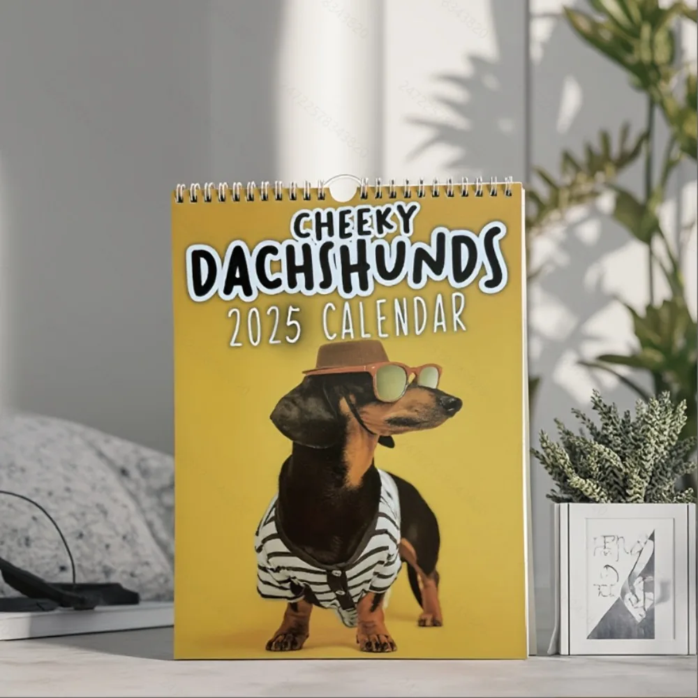 

1pc 2025 Dachshunds Wall Calendar | Thick & Sturdy Paper |Giftable | Cute Puppy Weiner Dog Calendar