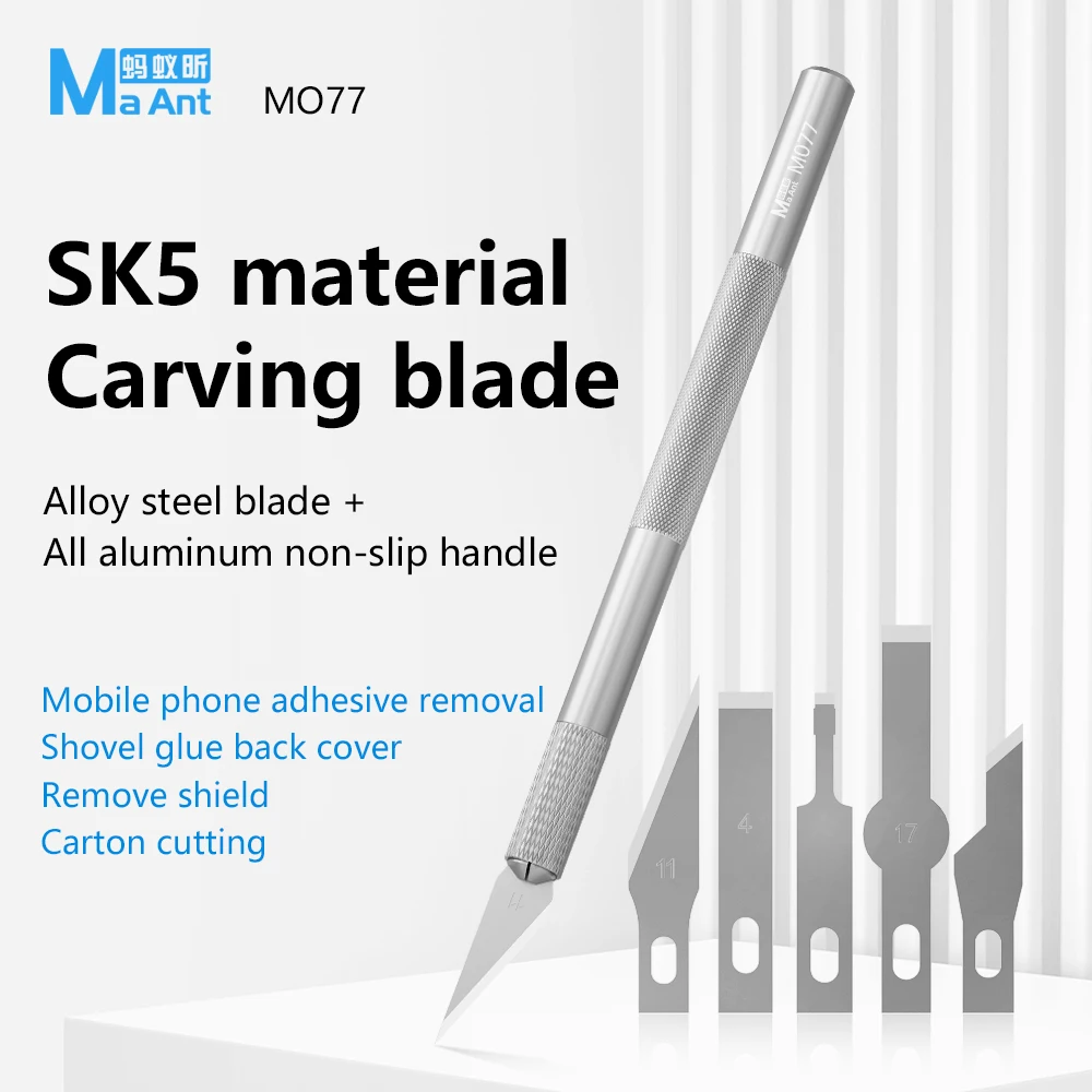 MaAnt M077 Carving Knife Glue Removal Engraving Carton Cutting Blades Knifes Wood Carving PCB Phone Repair Removing Blade