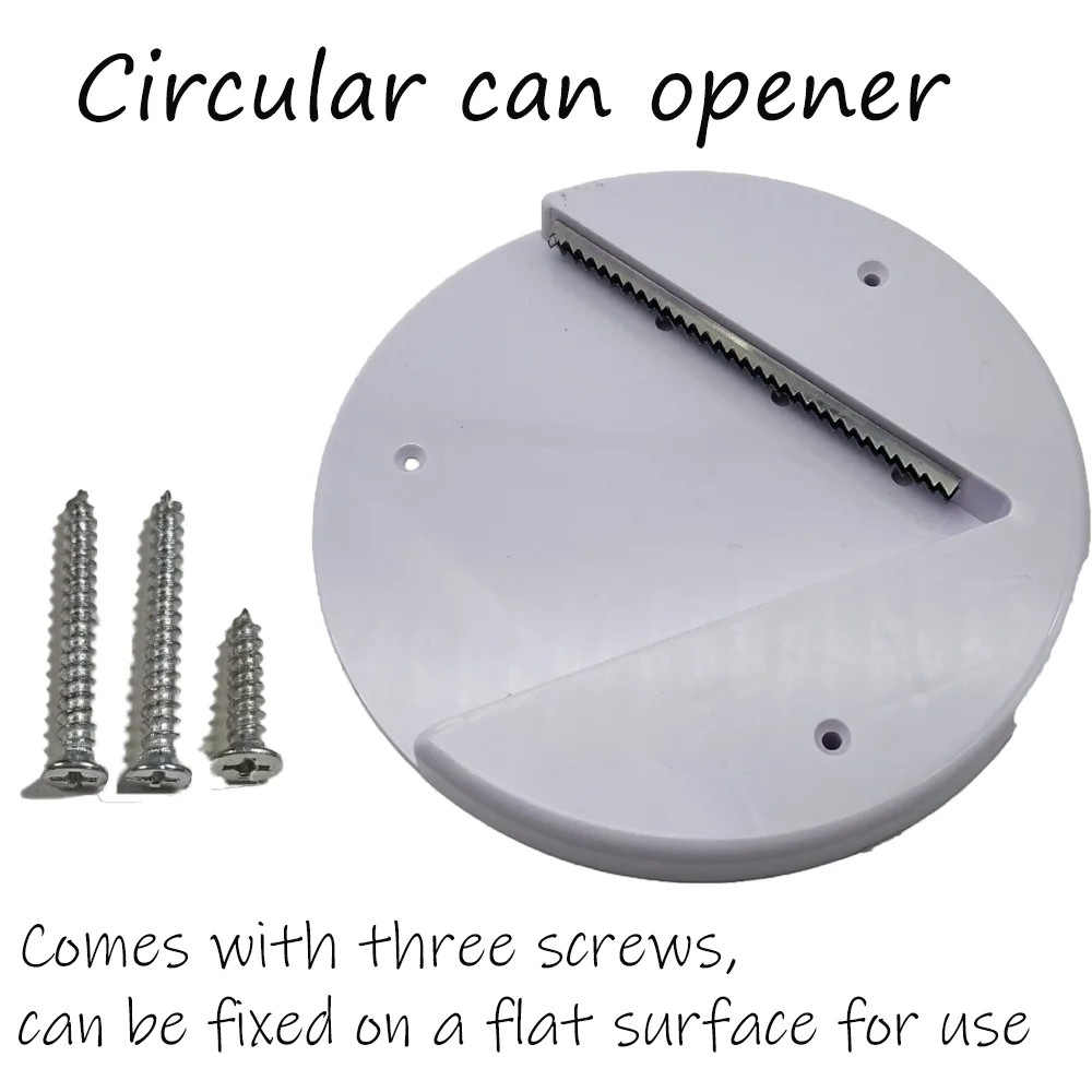 

Многофункциональное круглое открывающее устройство для консервных банок — легко закручивающее средство для удаления крышек, которое можно прикрепить к плоской поверхности для использования.