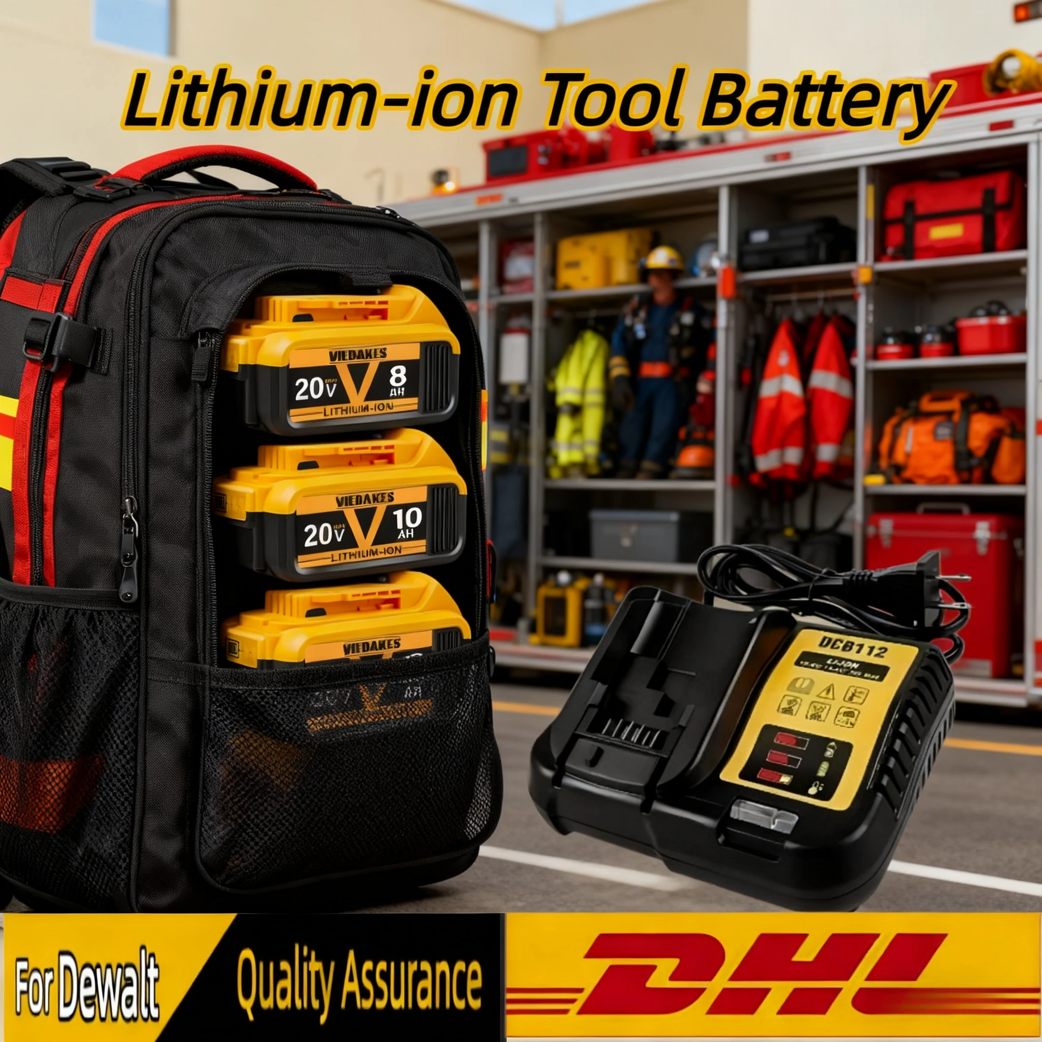 

Original for Dewalt 18V 10Ah Lithium-ion Tool Battery Rechargeable DCB200 DCB201 DCB206 with Changer Wide Compatibility