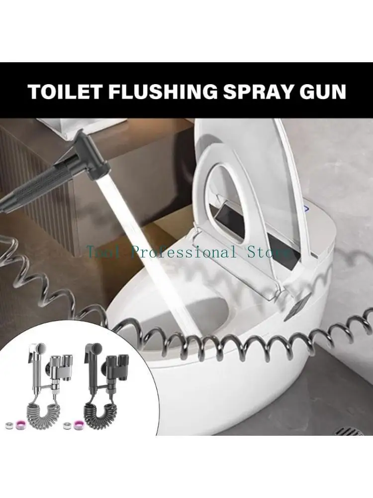 57QF Convenient Toilet Bidet Hand Sprayer with Adjustable Pressure Valves Stainless Steel Shower set for Effective Washing