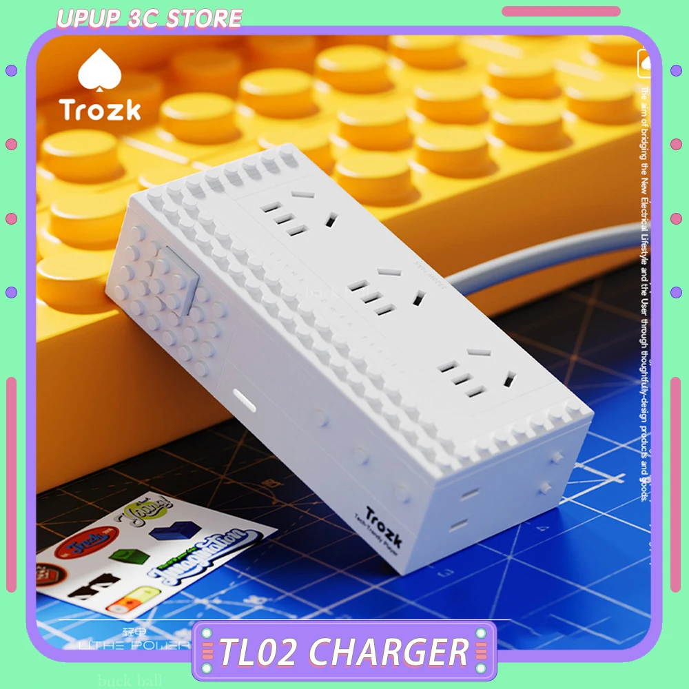 Trozk TL02 Charger Station 65w Fast Gallium Nitride Socket USB Type-c Building Blocks Socket PC Desktop Accessories Gamer Gifts