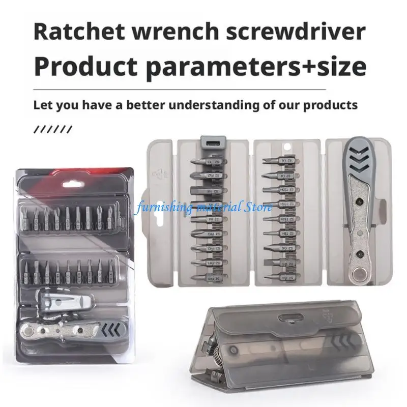 Y5GD Ratchet Screwdriver Including 1/4Inch Drive Socket for Automotive Furniture and Mechanical Repair Work