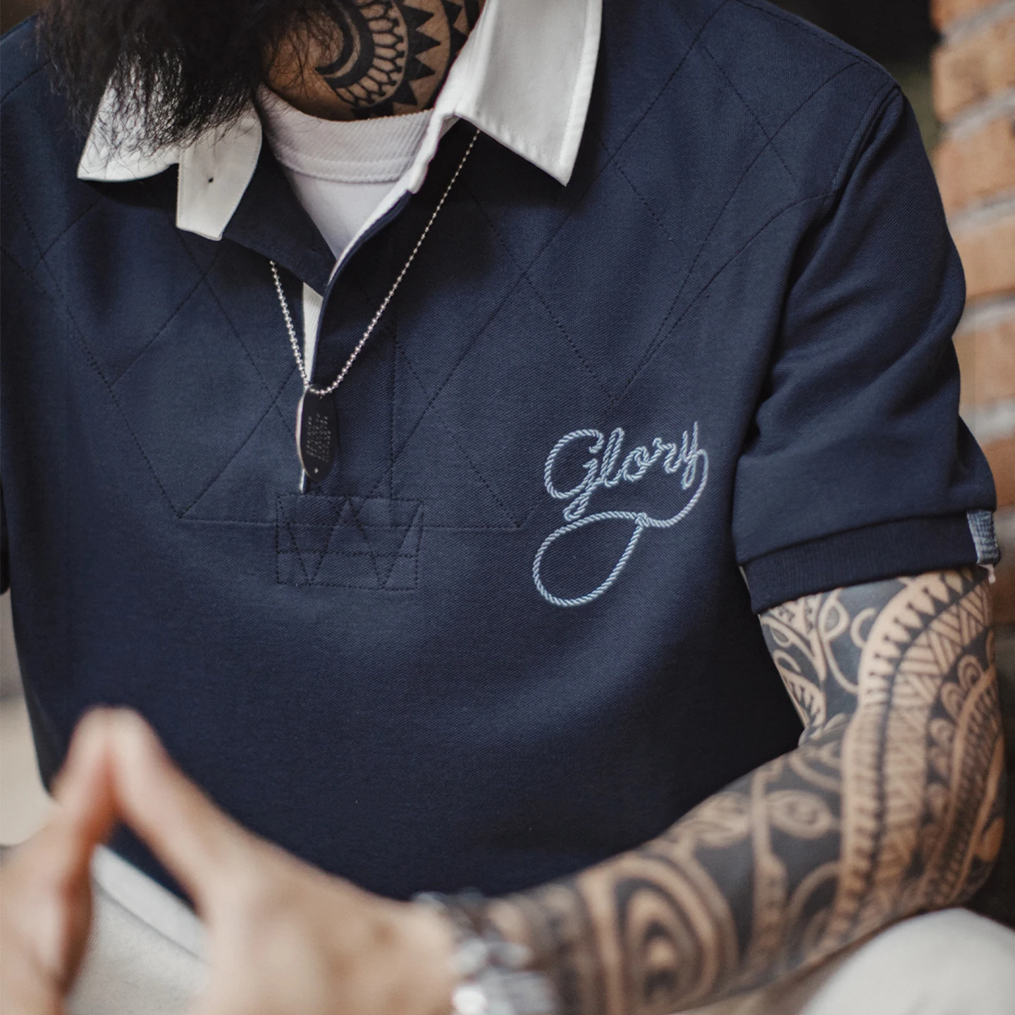 MADEN American Vintage Knitted Polo Shirt Men Turn-down Collar Letter Embroidery Loose Casual Daily Street Mens Tops Summer