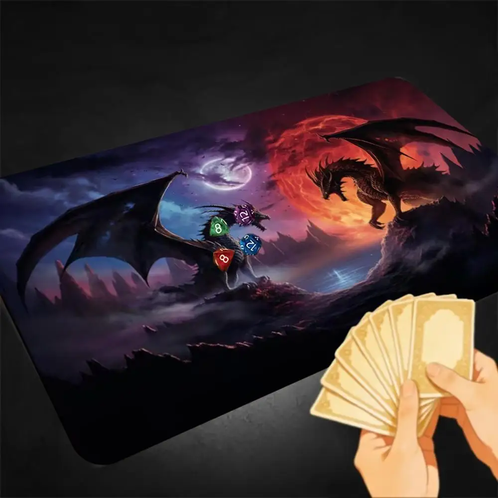 14x24in Playmat Non-Slip Rubber Material Precision Lock Edge Keyboard Desktop Pad Card battle mats PC Accessories TCG Dragon