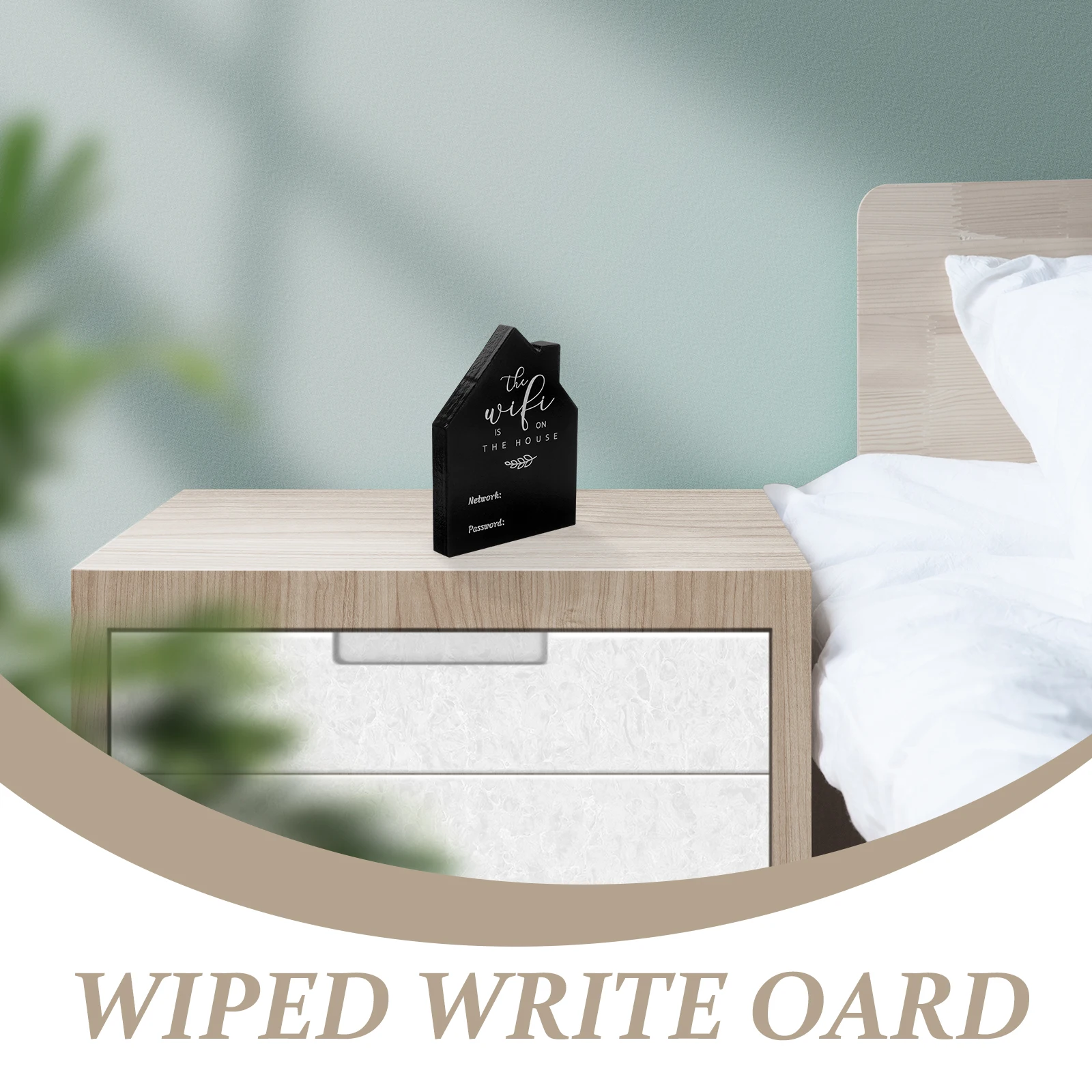 

1 set 1 Set Wooden Wifi Password Board Clear Display For Home Office Hotel Decor Dual Use Minimalist Network Sign Reminder