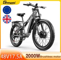 Shengmilo S600 Dual Motor 48V 17.5AH 26*3.0 Fat Tire Hydraulic Brake Soft Tail Frame 2000w Ebike