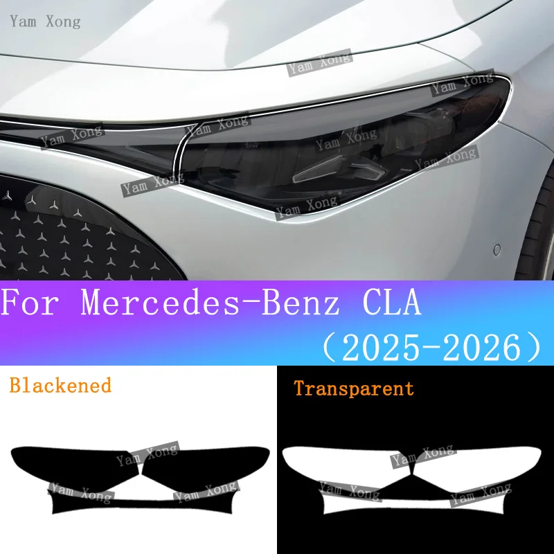 

For Mercedes-Benz CLA Class Exterior Headlight Transparent Protective Film Front Lamp Black Anti-Scratch Sticker BC Pillar Films