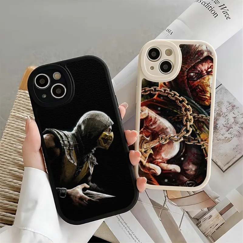 Mortal Kombat Phone Case For IPhone 14 11 13 12 Pro Max Mini Xs X Xr 7 8 Plus SE2020 Silicone Soft Leather Texture Cover