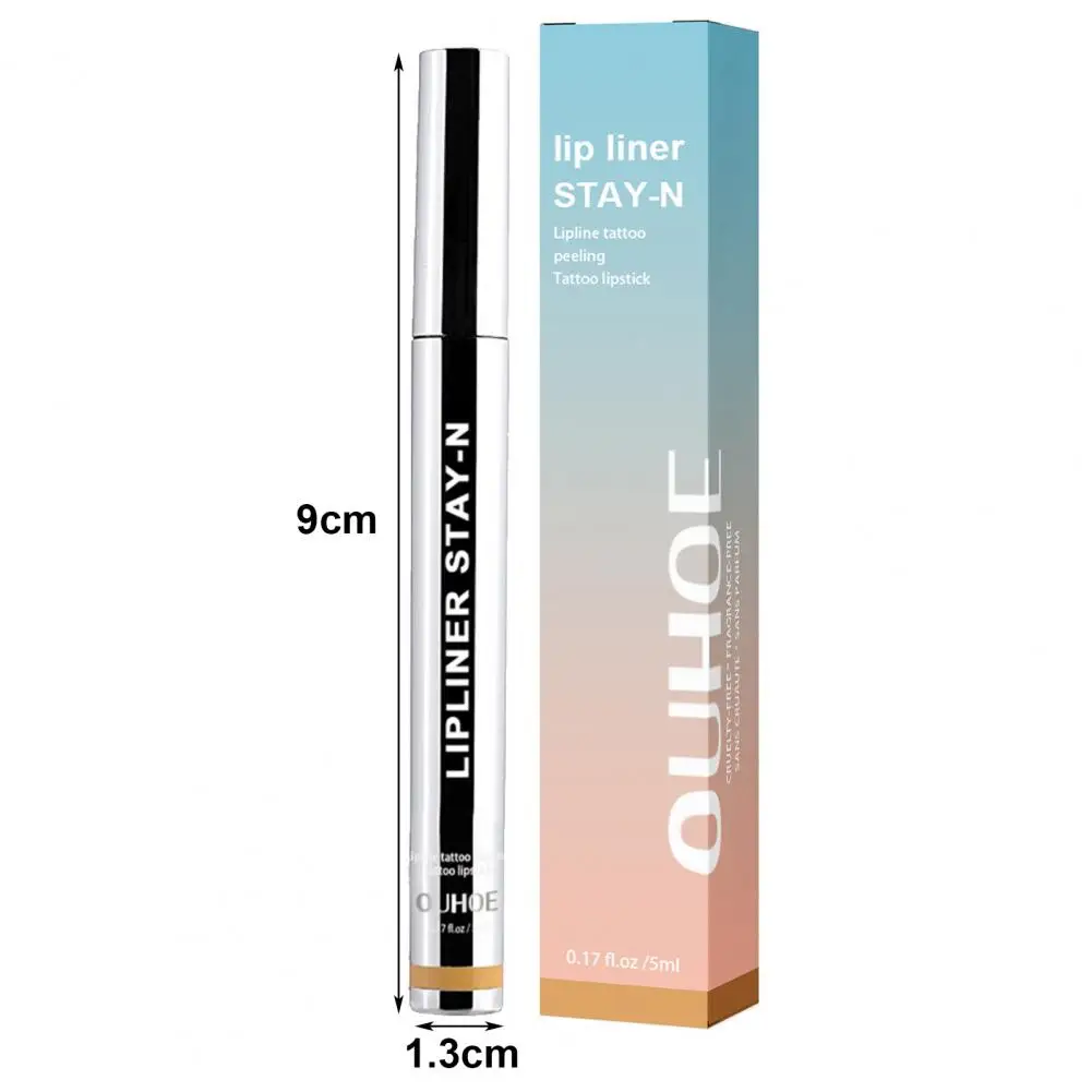 Lipliner Met Lip-Safe Langdurige Peel Off Lip Liner Anti-Fading Multifunctionele Lip Pen Voor Vrouwen Veilig Tattoo Vlek Met 5Ml