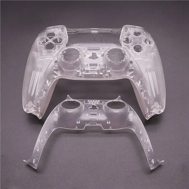 AS95-2X Full Set Clear Housing Shell For PS5 Controller Custom With Buttons,Touchpad Cover&Transparent Case Skin Kit