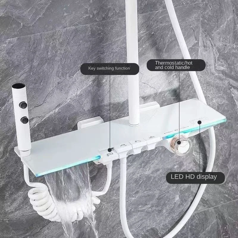 Intelligent Constant Temperature Digital Shower Head Set Hydroelectric Power Generation Copper Waterway Core Ceramic Valve Core