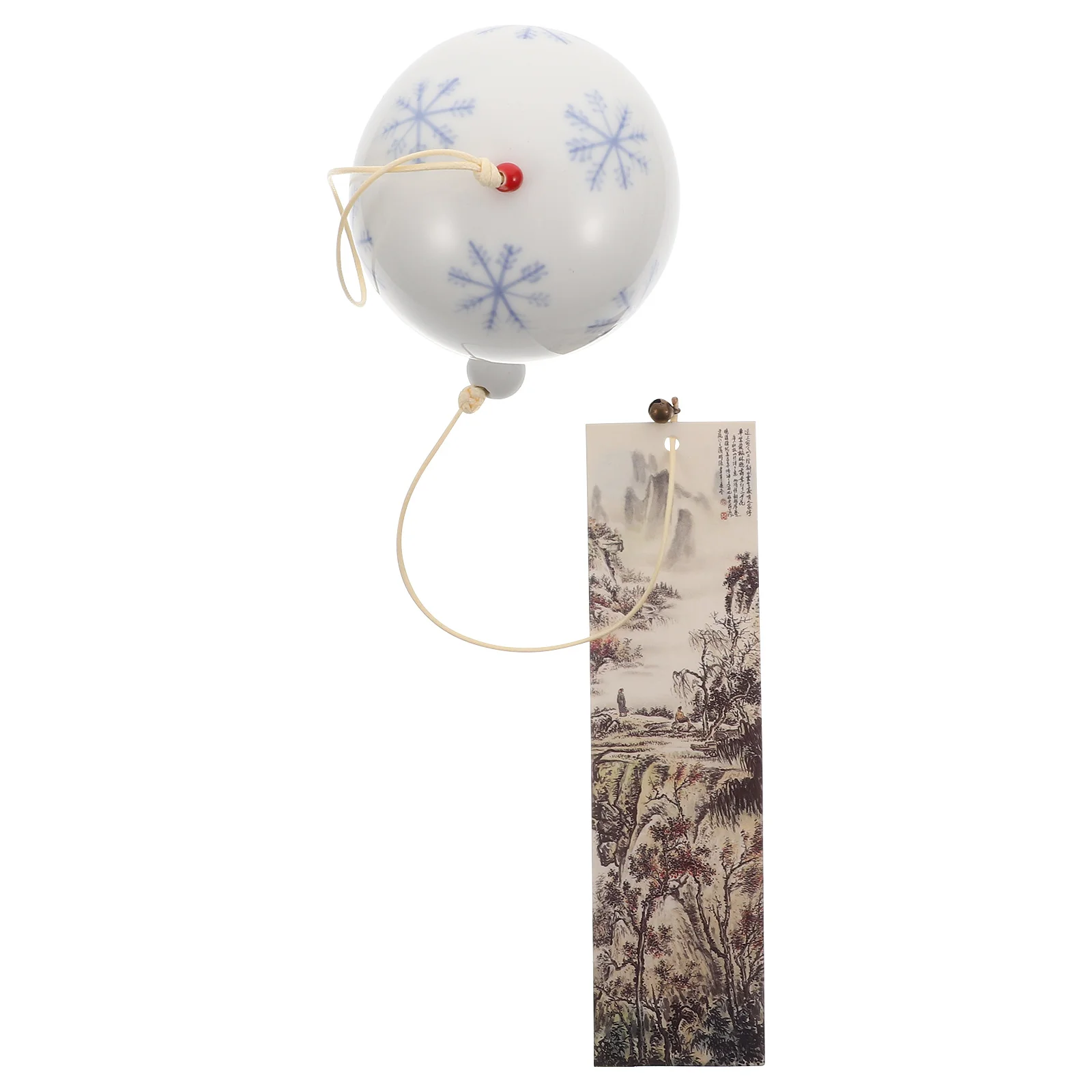 

Ceramic Wind Chime Snowflake Pattern Pendant Hanging Decor Vintage Style Wind Bell for Garden Home Balcony Room Outdoor Use