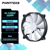 PHANTEKS F200SP Black High Air Volume Computer Case Fan 200mm 4Pin PWM Quiet Cooling Fan FDB Hydraulic Bearings