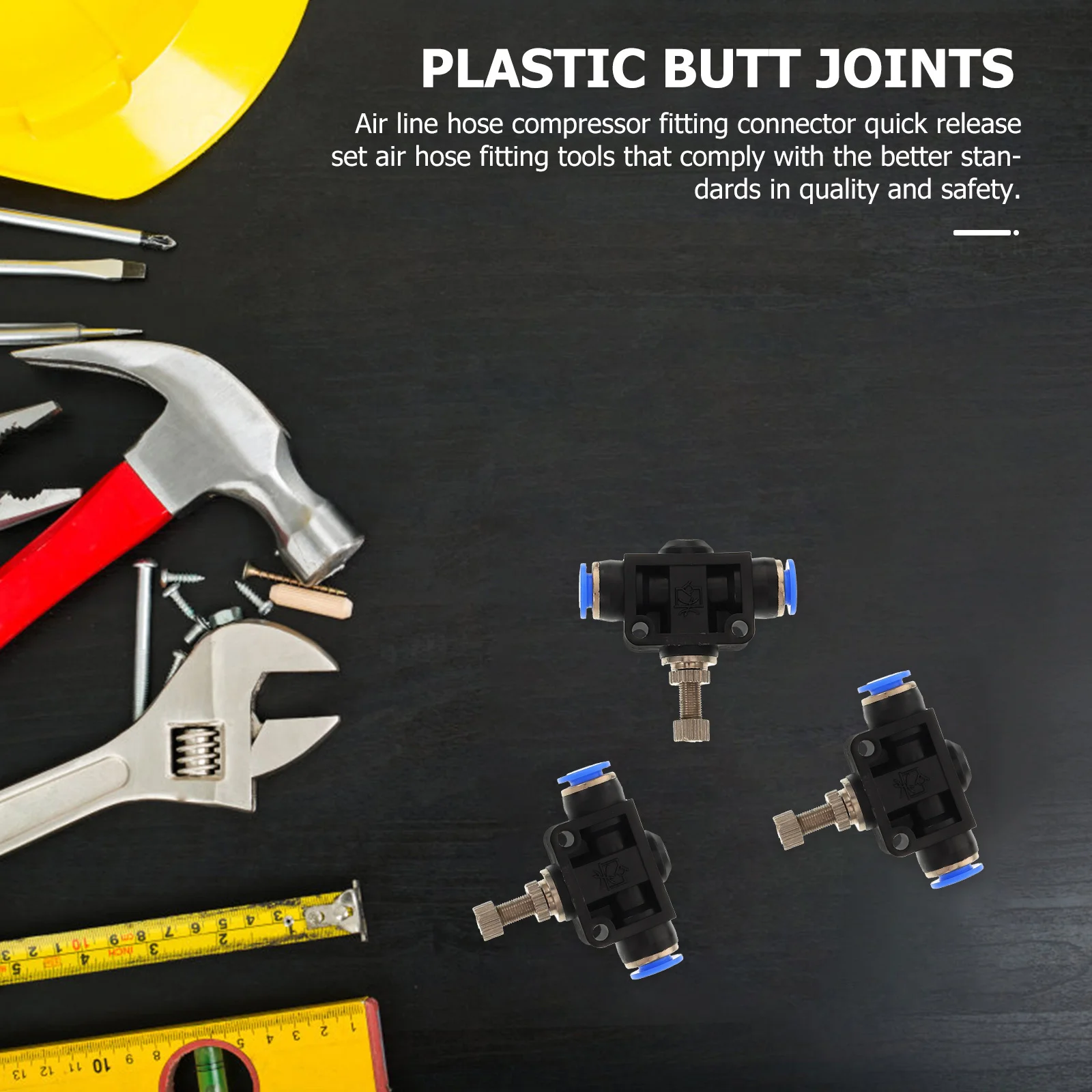 5 個ワンタッチ流量制御バルブインラインスロットル空気圧コネクタチューブ 6 ミリメートル 14 エア継手ジョイント黒流量制御バルブ