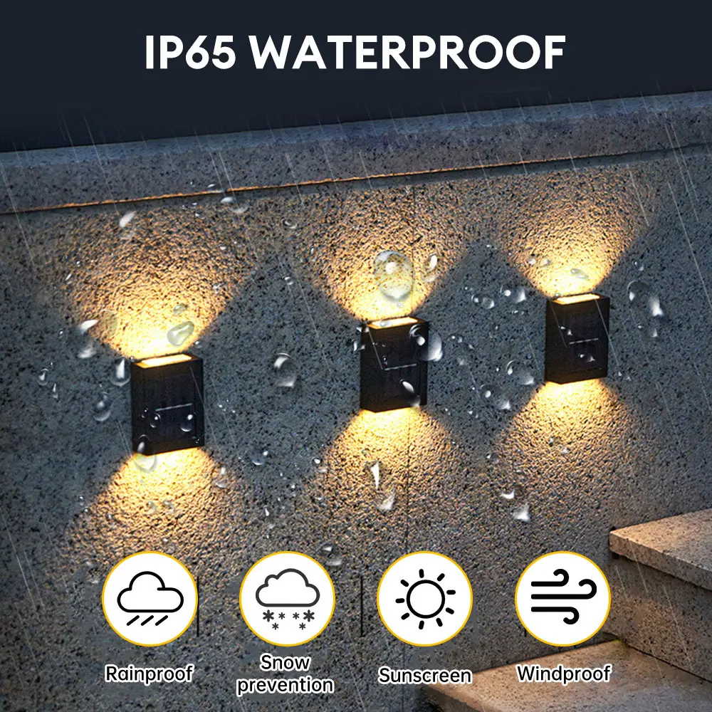 Wall Solar Light Waterproof Garden Solar LED Light Up and Down Luminous Solar Light for Outdoor Garden Lighting Street Lamp