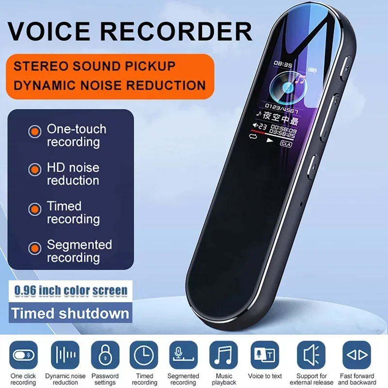 

Digital Voice Recorder HD Stereo Recording DSP Noise Reduction One Button MP3 Player Portable multifunctional Voice Activated