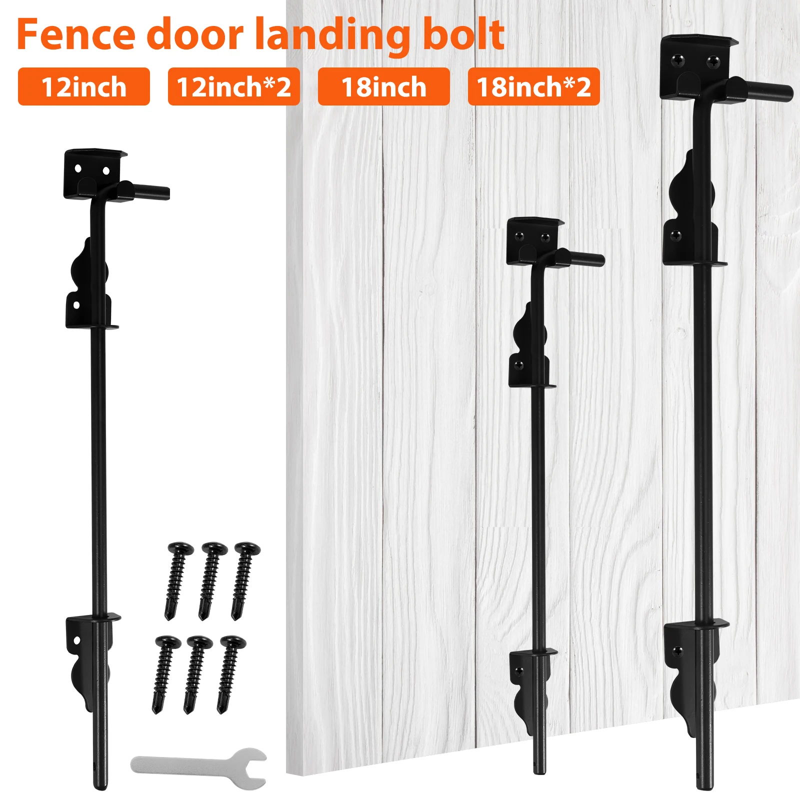 Slide Bolt Latch Gate Drop Rod Kit 12 inch/18 inch French Door Lock Door Bolt Lock Slide Gate Cane Bolt Stainless Steel Door Lat