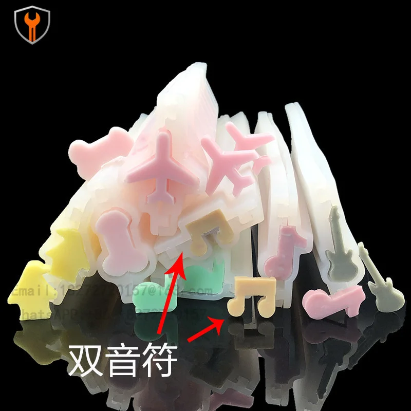 Silicone mousse tube mold music note violin tower water drop apple grass plum grape pineapple sandwich soap mold cake mold