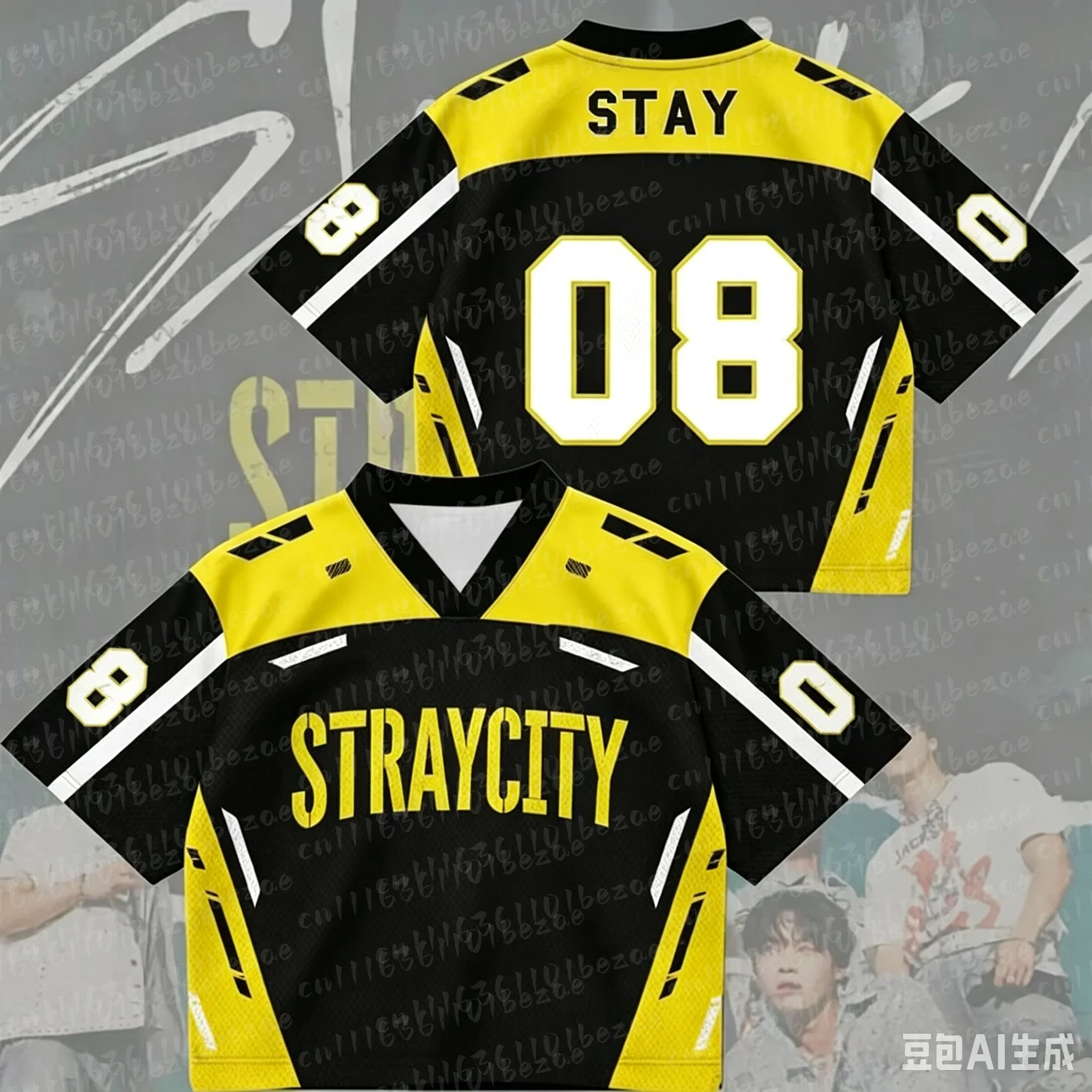 Straycity 2026 World Tour Jersey Fan-Geschenk V-Ausschnitt Modischer Street-Style Kurzarm Felix Lässiges Dünnes Unisex T-Shirt – Detail 11