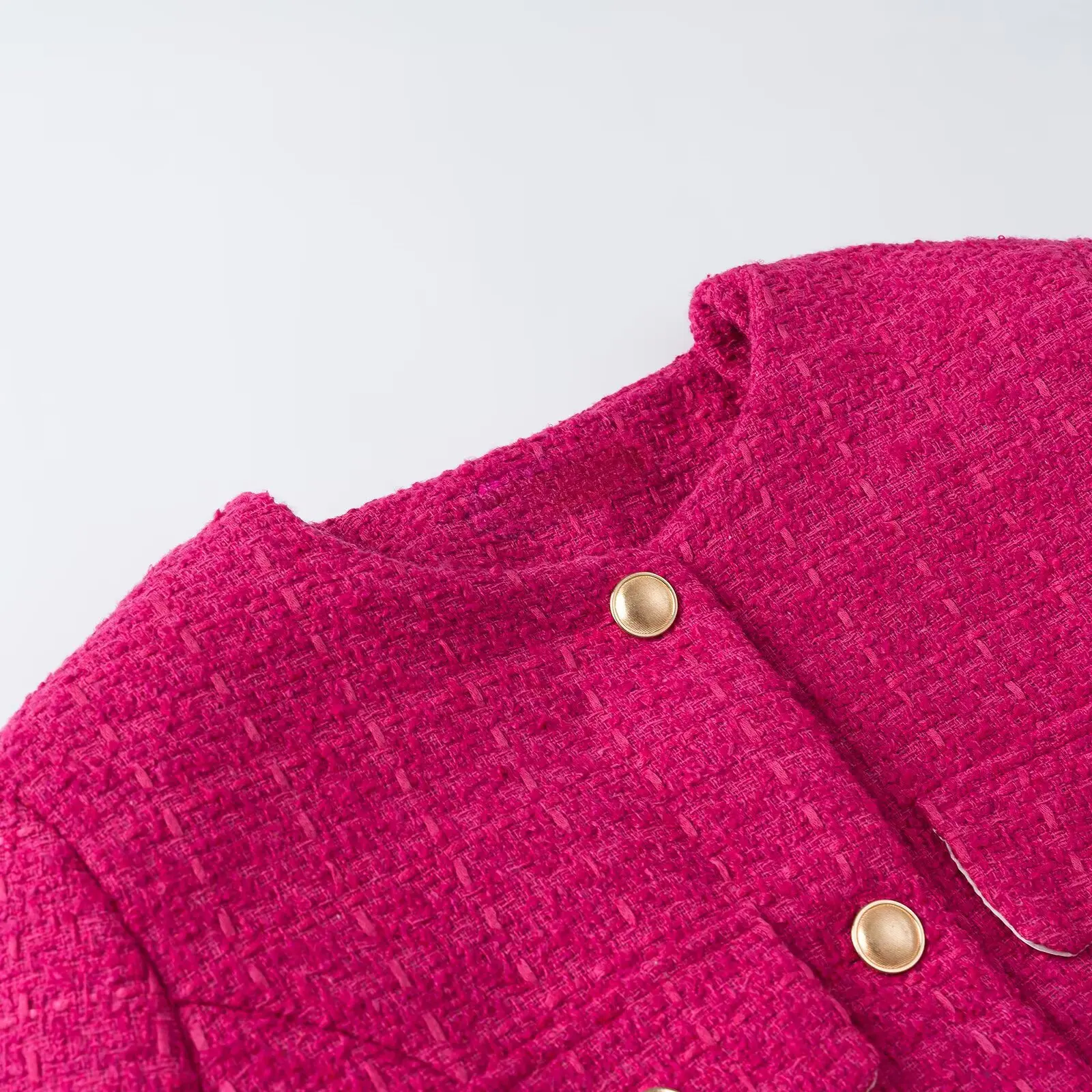 KASLEAD New Women's Fashionable Wide Tweed Waist Belted Coat Long Sleeve Button Closure Polyester Fiber Waist Cinching