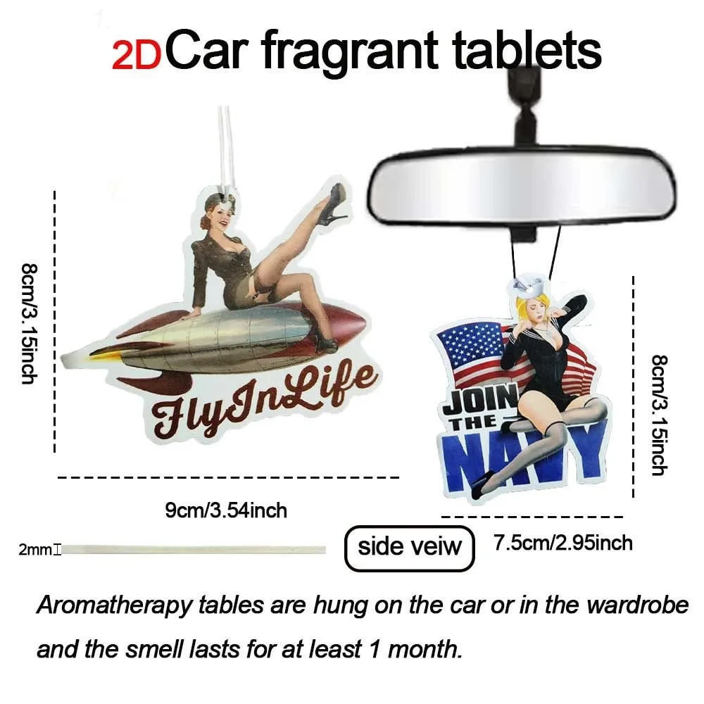 Flat 1/5/10 piece retro poster girl incense piece car aromatherapy piece pendant, rearview mirror and out trend apply