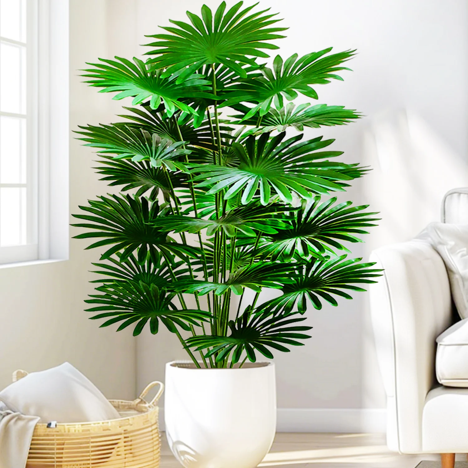 55-105cm/41.33in Artificial fan leaf tropical plant large fake palm office home holiday decoration