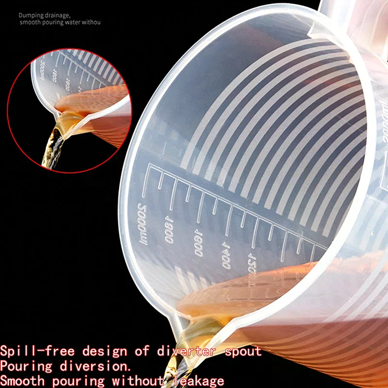 /TPz/1000ML Non-stick Silicone Measuring Cup Food Grade Household Graduated Cups Kitchen Baking Measuring Tools High Volume 1PC