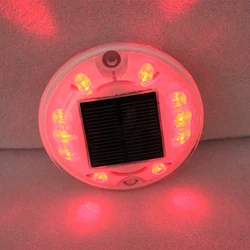 white plastic shell road marker outdoor IP68 red LED flashing landscape light solar road stud