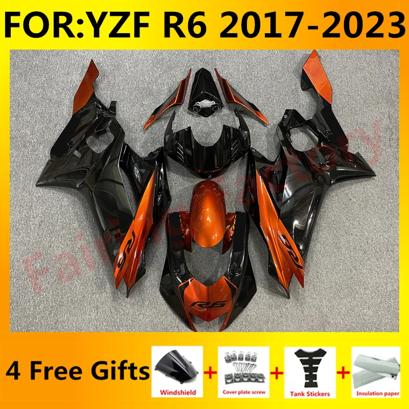 

NEW ABS Motorcycle Fairing Kit fit For YZF R6 YFZ-R6 2017 2018 2019 2020 2021 2022 2023 Bodywork Fairings kits set black orange