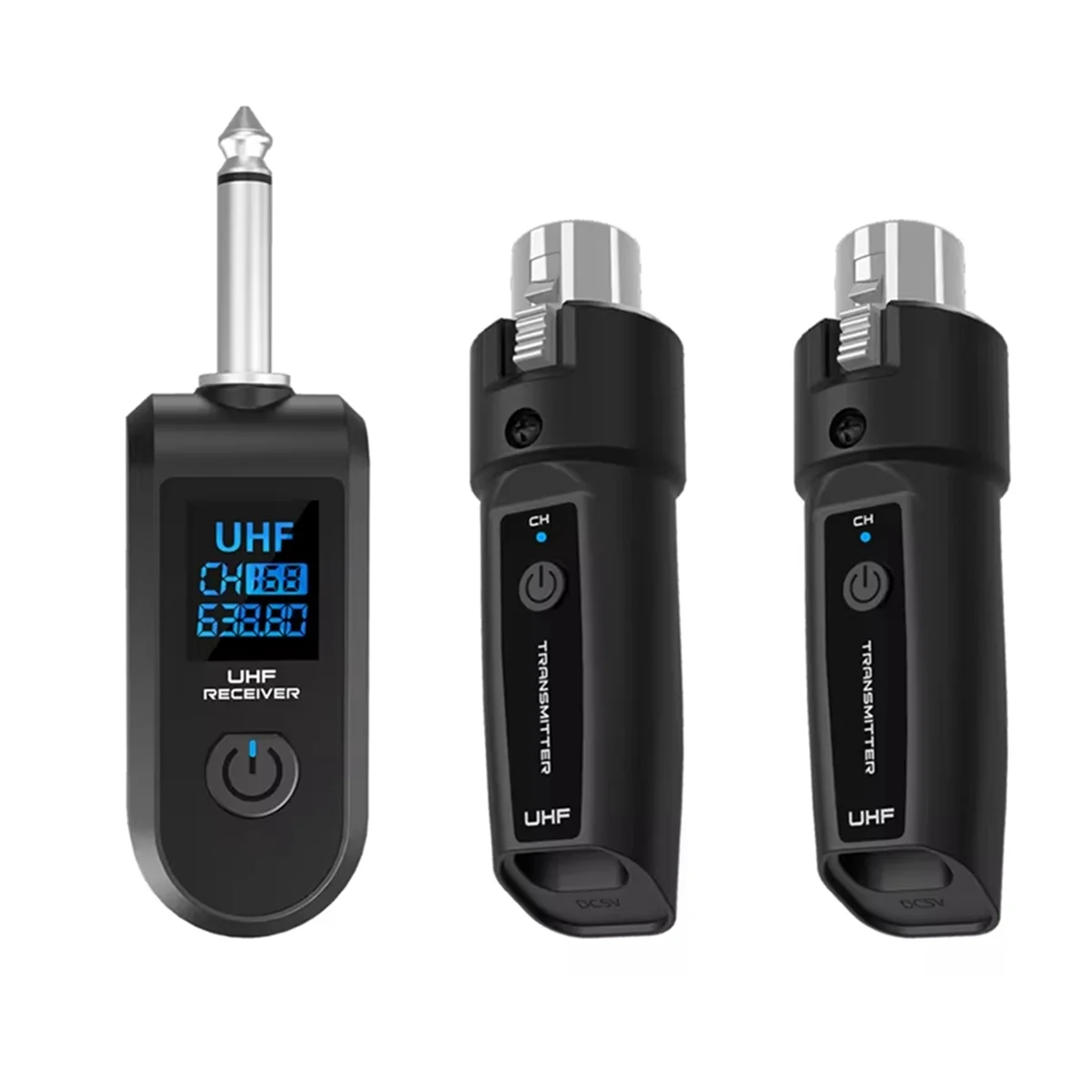 Sistema adaptador uhf xlr ecológico, transmissor de microfone sem fio, receptor para microfone dinâmico, guitarra, mixer de áudio, sistema pa