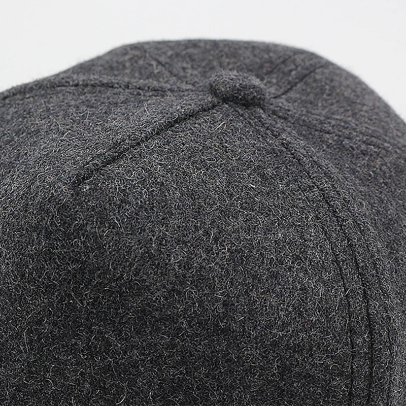 Adult Large Size Full Closed Woolen High Top Baseball Cap Unisex Oversize Big Head Plus Size Fitted Felt Winter Baseball Cap image 3