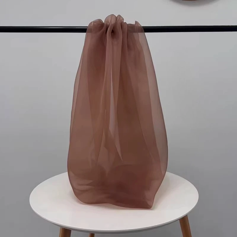 5 m/Lot Organza-Stoff mit hoher Dichte für Hochzeitskleider, Seidenimitat-Stoff, DIY handgefertigte Accessoires, transparentes Garn – Detail 15