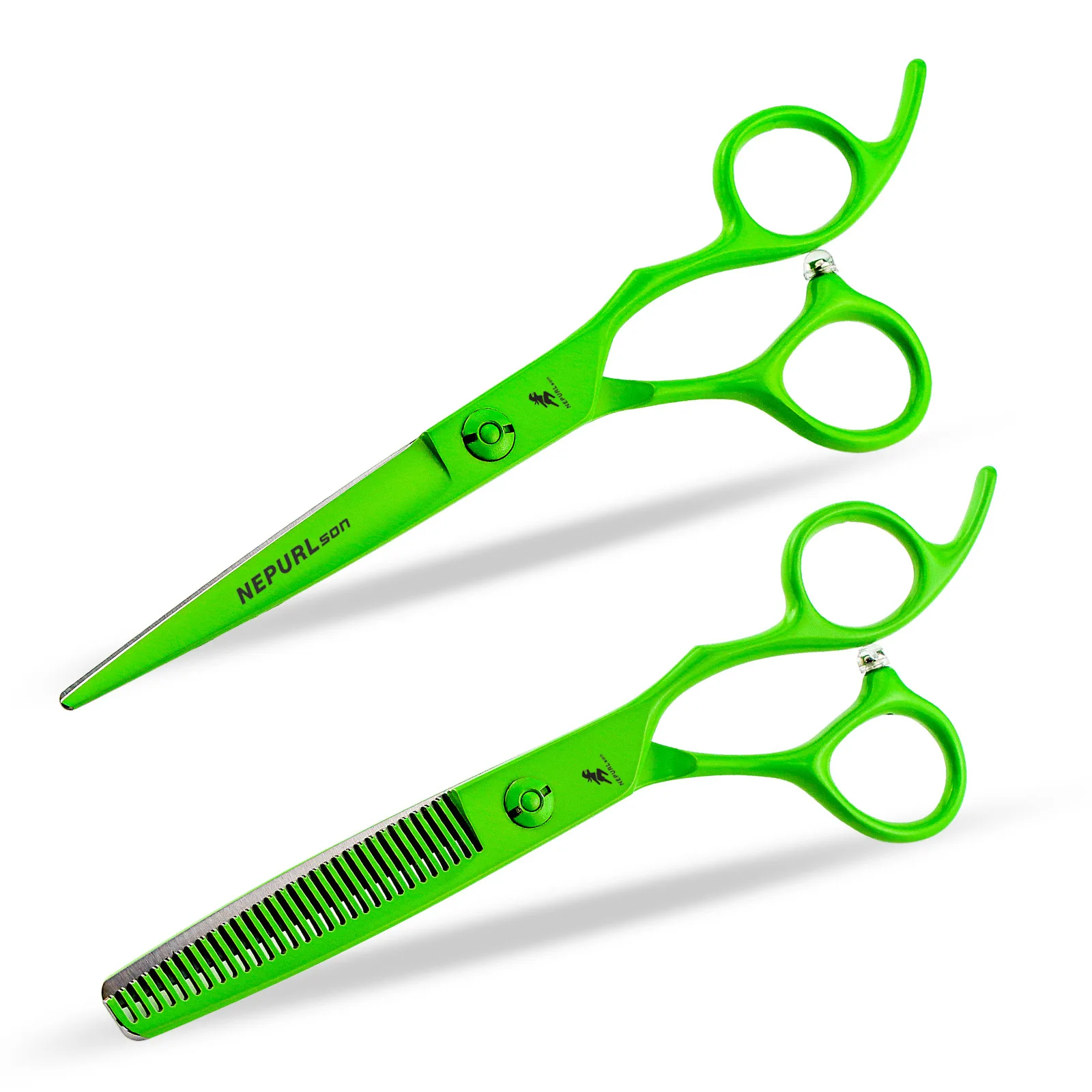 NEPURLSON Green lacquered 6.0-inch hair clipper - Hair clipper with teeth - Hair thinning function