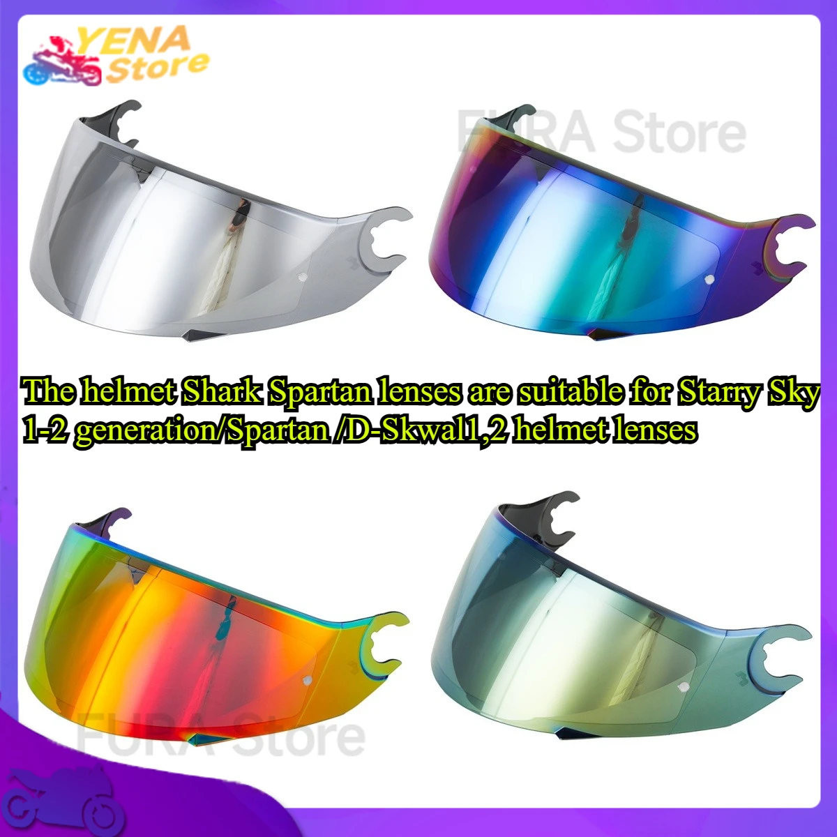 

The helmet Shark Spartan lenses are suitable for Starry Sky 1-2 generation/Spartan /D-Skwal1,2 helmet lenses