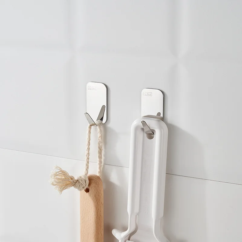 Gancho Adhesivo de Acero Inoxidable para Cocina y Baño, Gancho para Ropa de Alta Resistencia Montado en la Pared, Sin Necesidad de Perforación