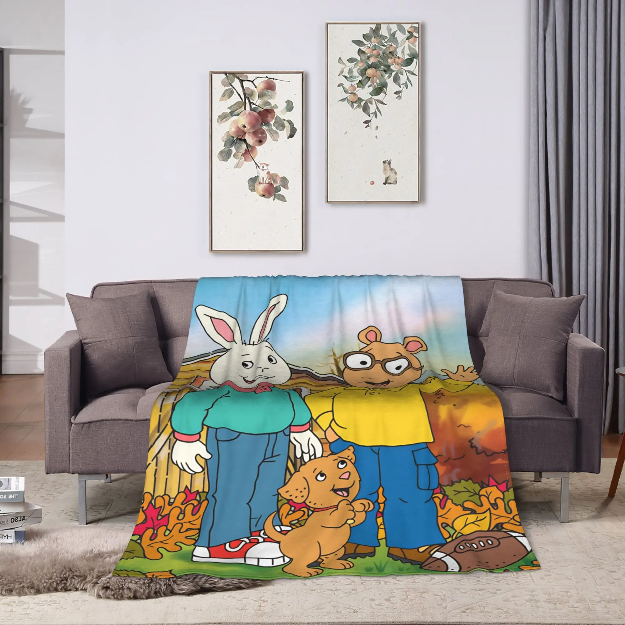 Soft Blankets Travel Car Cartoon A-Arthur  Throw Blanket Novelty  Bedspread For Outdoor